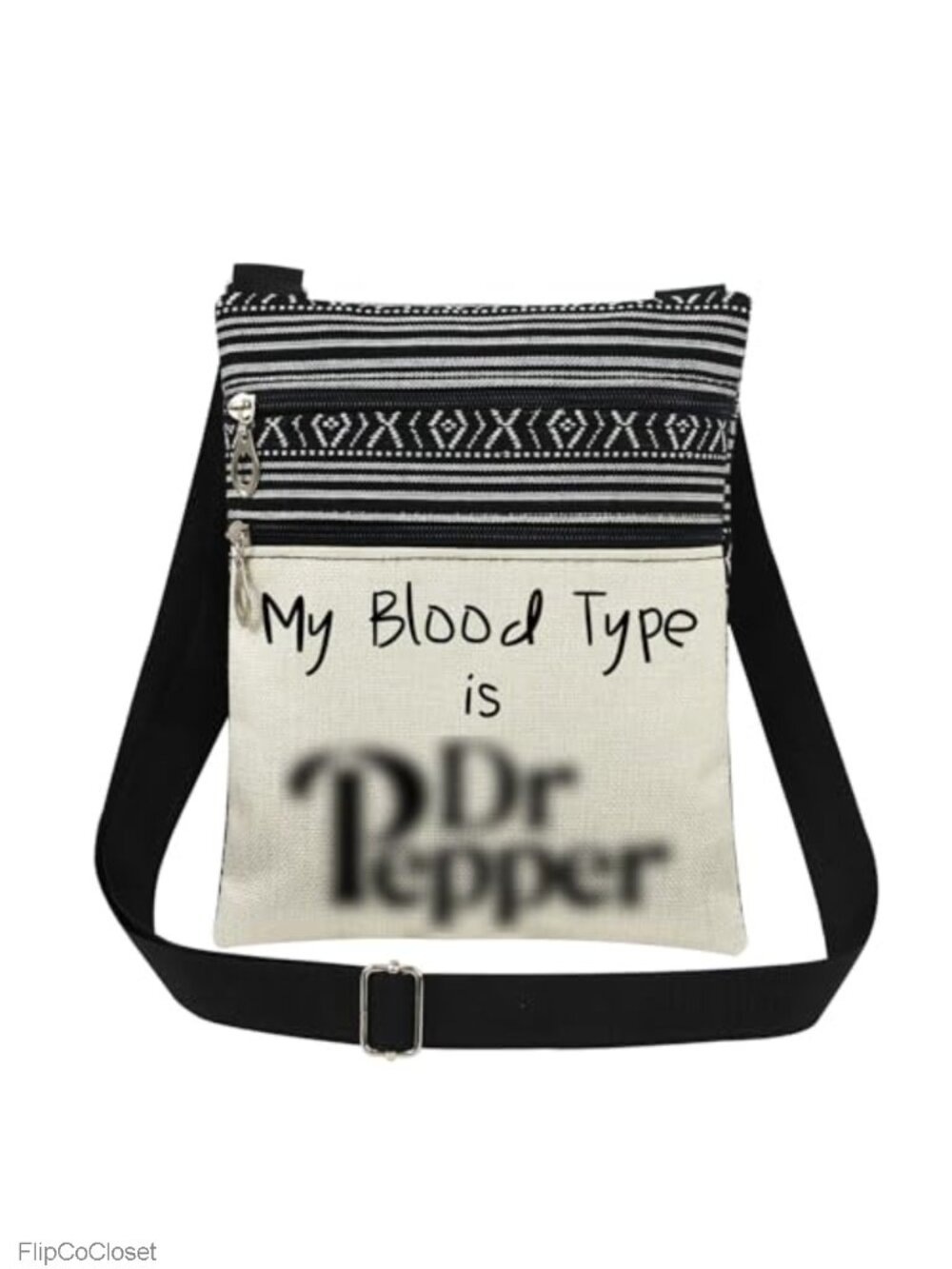 Polyester Crossbody Bag Adjustable Strap Double Zipper Small Sling Purse